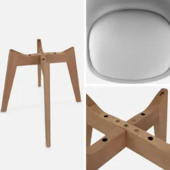Set 4 sedie scandinave imbottite con gambe in legno