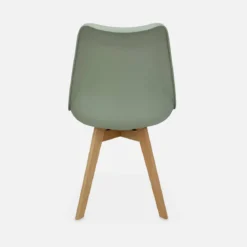 Set 4 sedie scandinave imbottite con gambe in legno