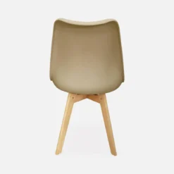 Set 4 sedie scandinave imbottite con gambe in legno