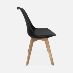 Set 6 sedie scandinave imbottite con gambe in legno