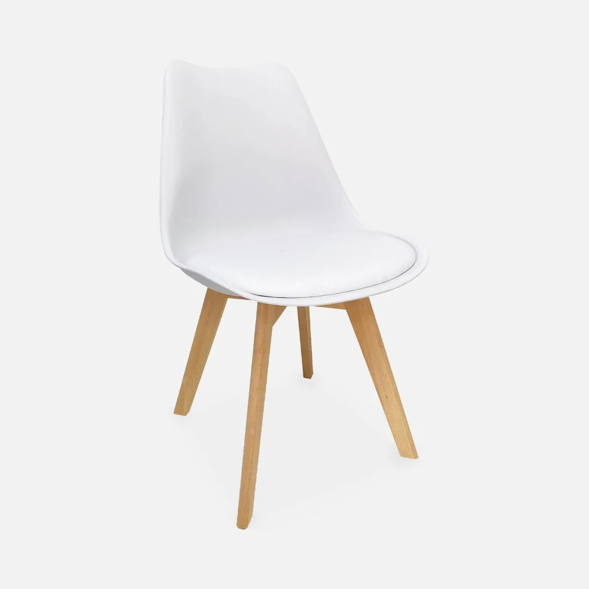 Set 6 sedie scandinave imbottite con gambe in legno
