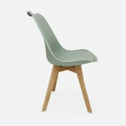 Set 6 sedie scandinave imbottite con gambe in legno