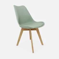 Set 6 sedie scandinave imbottite con gambe in legno