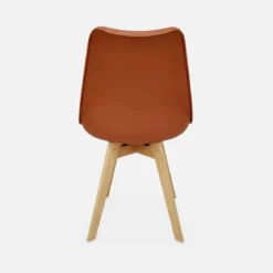 Set 6 sedie scandinave imbottite con gambe in legno