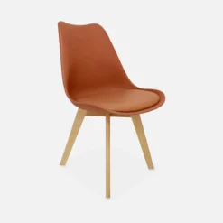 Set 6 sedie scandinave imbottite con gambe in legno