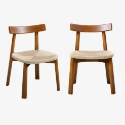 sweeek Set 2 sedie scandinave legno hevea seduta in corda