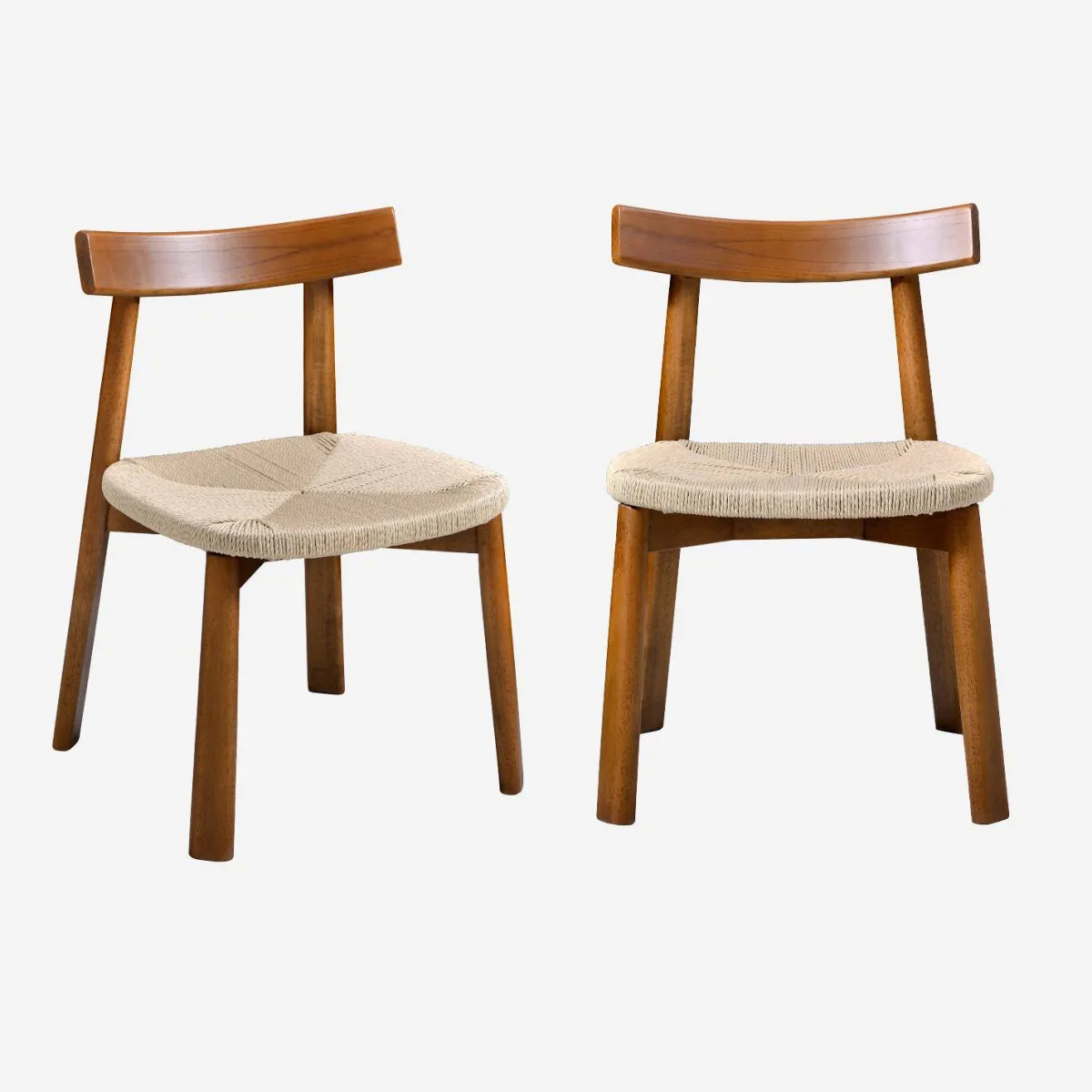 sweeek Set 2 sedie scandinave legno hevea seduta in corda
