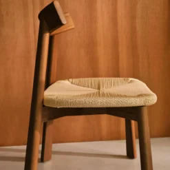 sweeek Set 2 sedie scandinave legno hevea seduta in corda