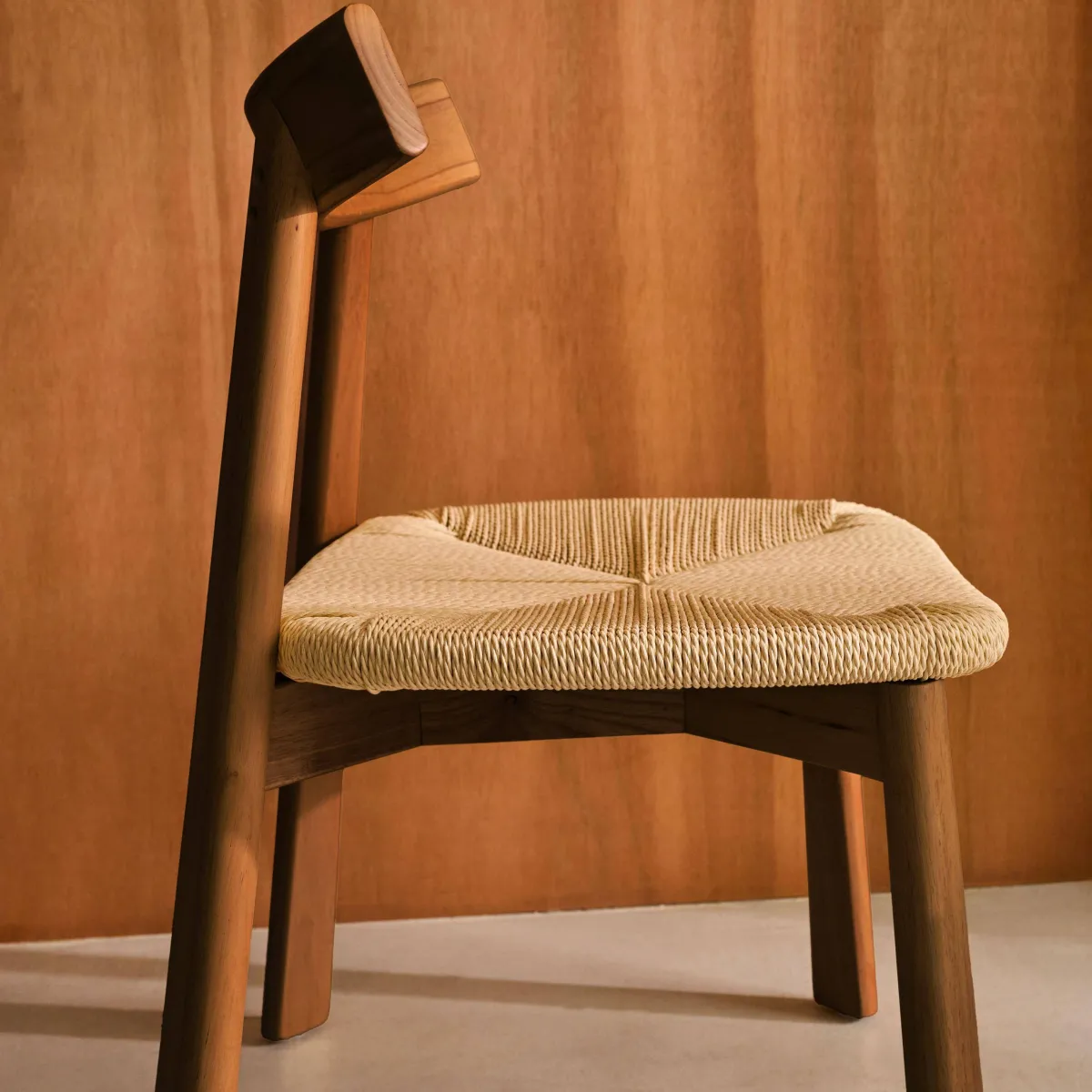 sweeek Set 2 sedie scandinave legno hevea seduta in corda