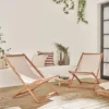 sweeek Set 2 sedie sdraio imbottitte in legno