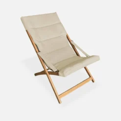 sweeek Set 2 sedie sdraio imbottitte in legno