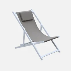 sweeek Set 2 sedie sdraio in alluminio textilene multiposizione
