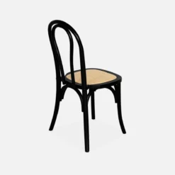 sweeek Set 2 sedie vintage in legno e rattan