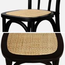 sweeek Set 2 sedie vintage in legno e rattan