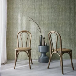 Set 2 sedie vintage in legno e rattan