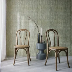 Set 2 sedie vintage in legno e rattan
