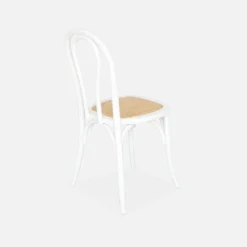 Set 2 sedie vintage in legno e rattan