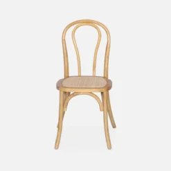 Set 2 sedie vintage in legno e rattan
