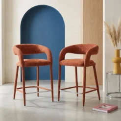sweeek Set 2 sgabelli da bar contemporaneo in tessuto