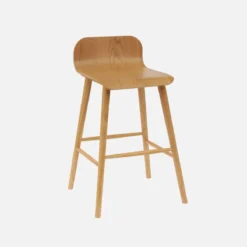 sweeek Set 2 sgabelli da bar scandinavo in legno di hevea 67,5 cm