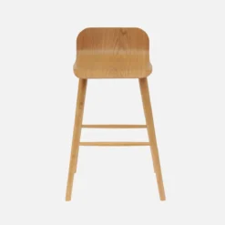 sweeek Set 2 sgabelli da bar scandinavo in legno di hevea 67,5 cm