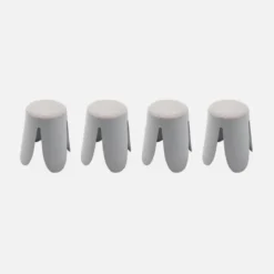 Set 4 sgabelli impilabili in bouclé