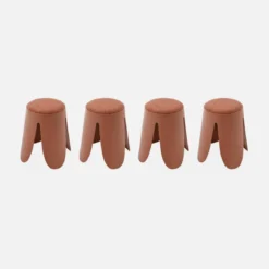 Set 4 sgabelli impilabili in bouclé