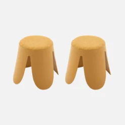 sweeek Set 2 sgabelli impilabili per bambini in bouclé testurizzato