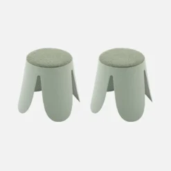 Set 2 sgabelli impilabili per bambini in bouclé testurizzato