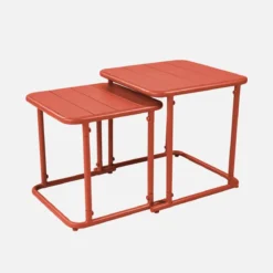 sweeek Set tavolini da esterno quadrati in acciaio