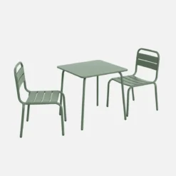 Set tavolino in metallo per bambini e 2 sedie
