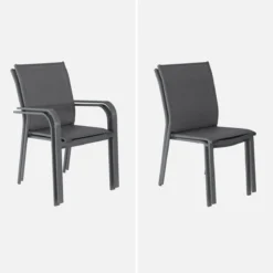 sweeek Set tavolo allungabile in alluminio con 10 sedie