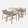 sweeek Set tavolo alto da giardino in legno di acacia con 4 sedie