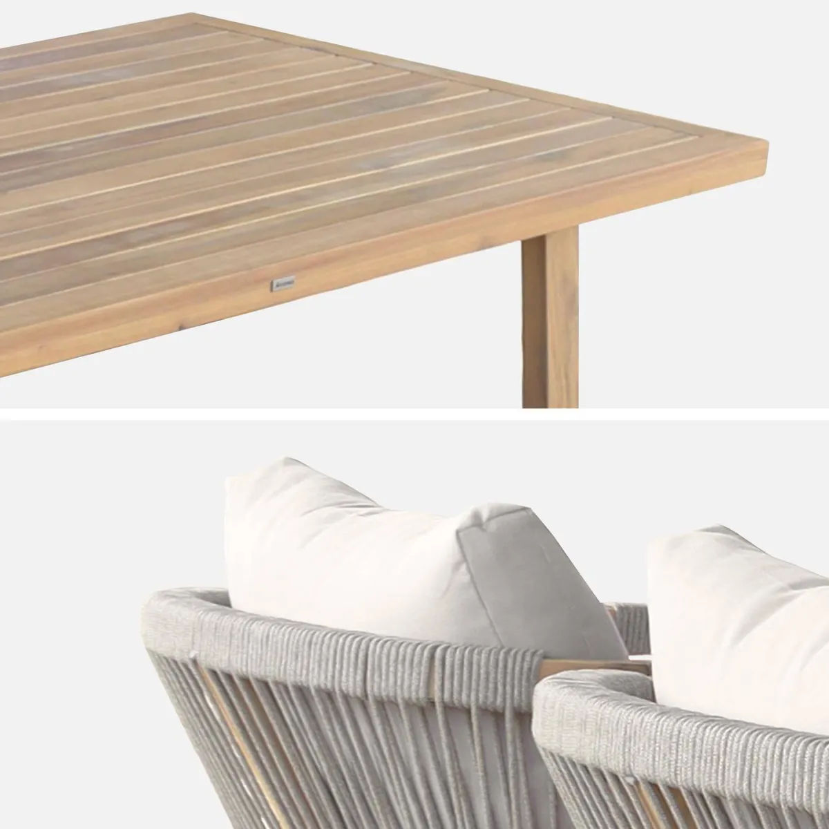sweeek Set tavolo alto da giardino in legno di acacia con 4 sedie