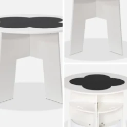 Set tavolo con ardesia e 4 sedie contenitore per bambini