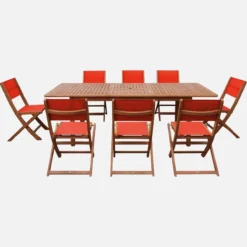 sweeek Set tavolo da giardino allungabile in legno di eucalipto con 8 sedie