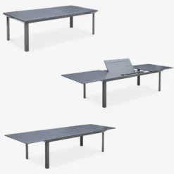 sweeek Set tavolo da giardino allungabile con 10 sedie