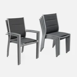 sweeek Set tavolo da giardino allungabile in alluminio con 6 sedie