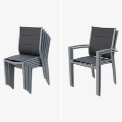 sweeek Set tavolo da giardino allungabile in alluminio con 8 sedie
