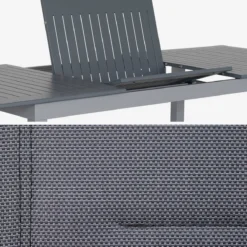 sweeek Set tavolo da giardino allungabile in alluminio con 8 sedie