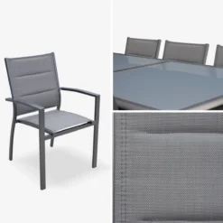 sweeek Set tavolo da giardino allungabile in alluminio con 8 sedie