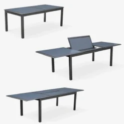 sweeek Set tavolo da giardino allungabile in alluminio con 8 sedie