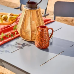 sweeek Set tavolo da giardino allungabile in alluminio e textilene con 8 sedie