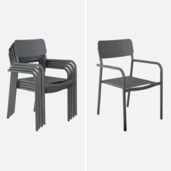 sweeek Set tavolo da giardino allungabile in alluminio e textilene con 8 sedie