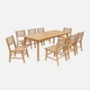 sweeek Set tavolo da giardino allungabile in legno di acacia con 8 sedie
