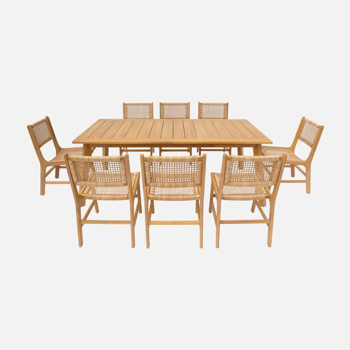 sweeek Set tavolo da giardino allungabile in legno di acacia con 8 sedie