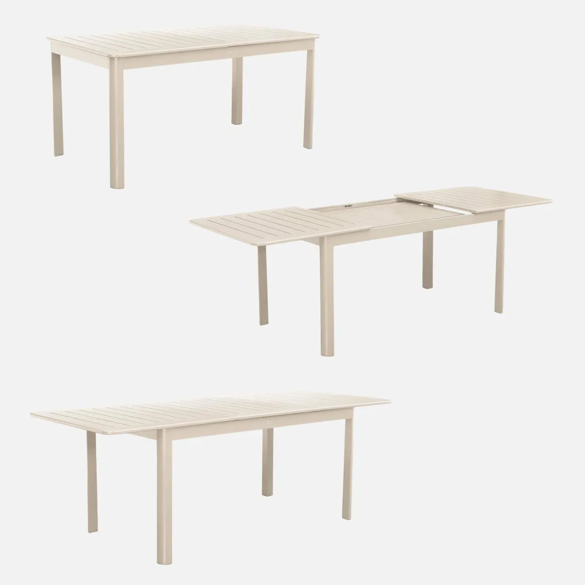 sweeek Set tavolo da giardino allungabile in alluminio con 6 sedie