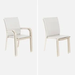 sweeek Set tavolo da giardino allungabile in alluminio con 6 sedie