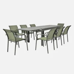 sweeek Set tavolo da giardino allungabile con 8 sedie
