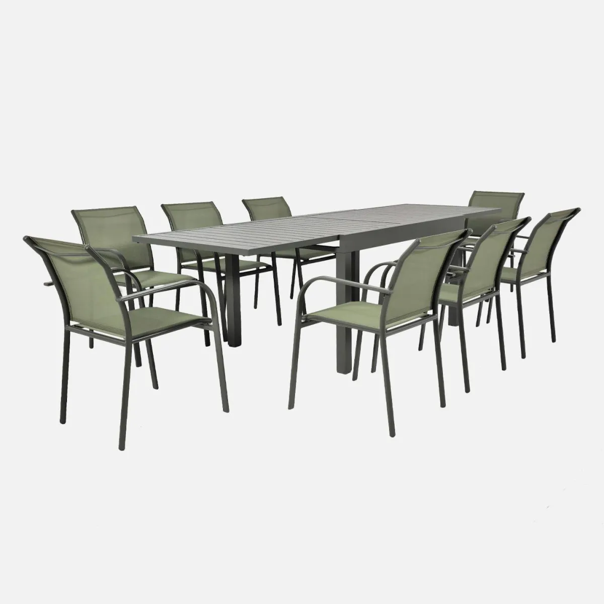 sweeek Set tavolo da giardino allungabile con 8 sedie